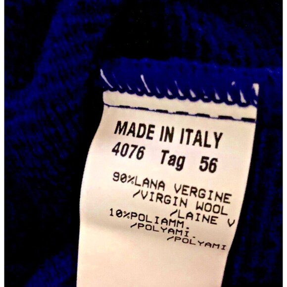 VTG Stizzoli Wool Long Cardigan Womens 18 Navy Boucle Knit Sweater Jacket Italy - Picture 12 of 14